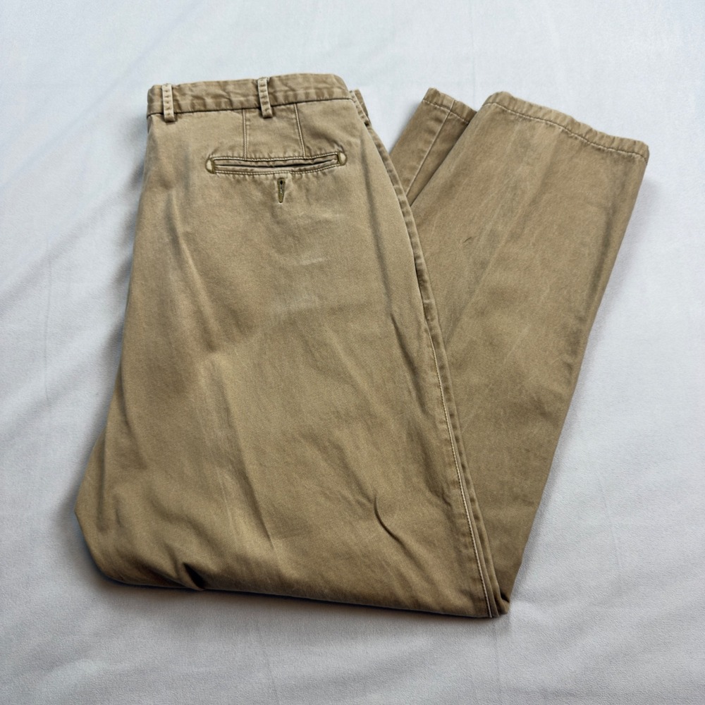 PETER MILLAR Mens‎ Soft Touch Khaki Chino Pants Flat Front Pima Cotton Size 36
